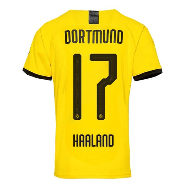 Tailandia Camiseta Borussia Dortmund NO.17 Haaland Primera 2019-2020 Amarillo